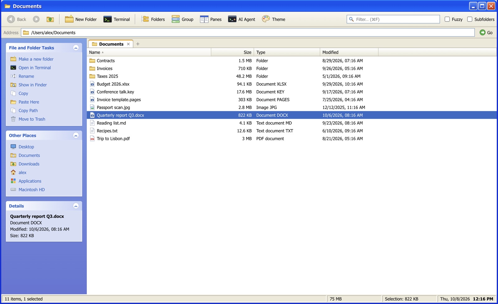 aFinder main window