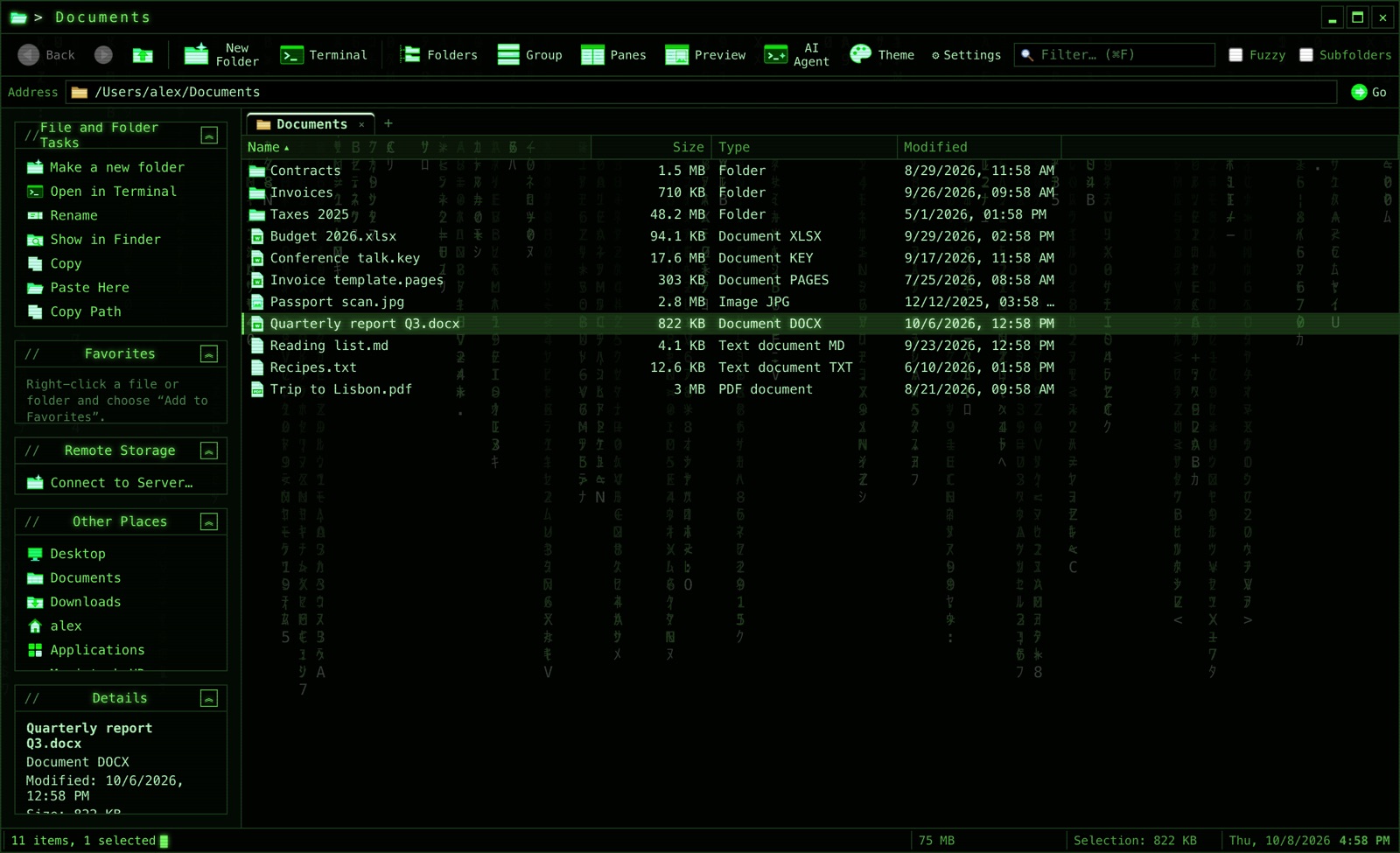 Matrix theme